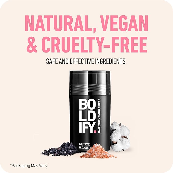 BOLDIFY Hair Fibers (12g) - Fill In Thinning and Fine Hair for an Instantly Fuller, Thicker Look - 14 Shades for Women & Men - Dark Gray