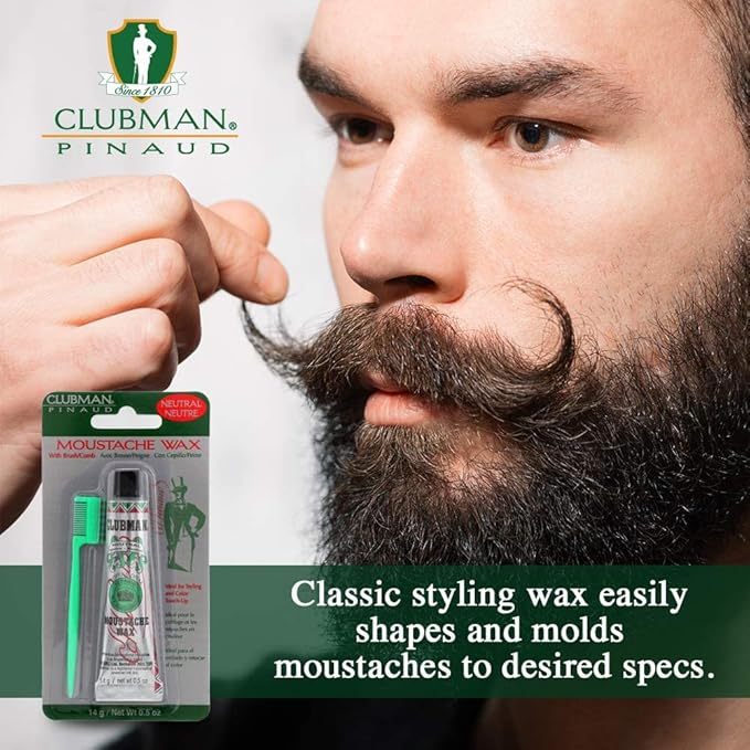 Clubman Moustache Wax Neutral 0.50 oz (Pack of 9)