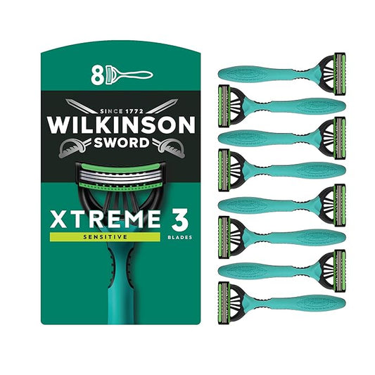 Wilkinson Sword - Xtreme 3 for Men | Sensitive | Pack of 8 Disposable Razors