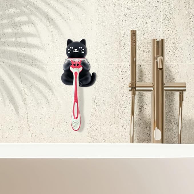Black Cat Shower Razor Holder, Cute Cat Bathroom Decor, Cute Animal Razor Holder Gifts for Men Women Husband Wife, Couple Gifts for Boyfriend Girlfriend, Women Razor Bathroom Storage Gifts