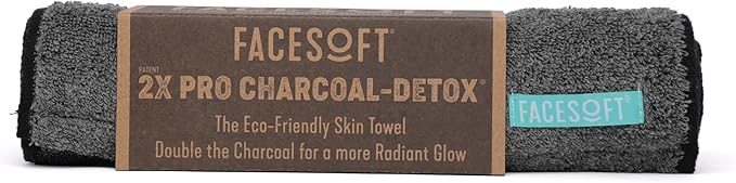 FACESOFT 2X Pro Infused Charcoal Detox Sweat Towel - Double Activated Charcoal for Deeper Detox - Absorbent Exercise Towel for Gym and Sports - Beauty - 1 Pc