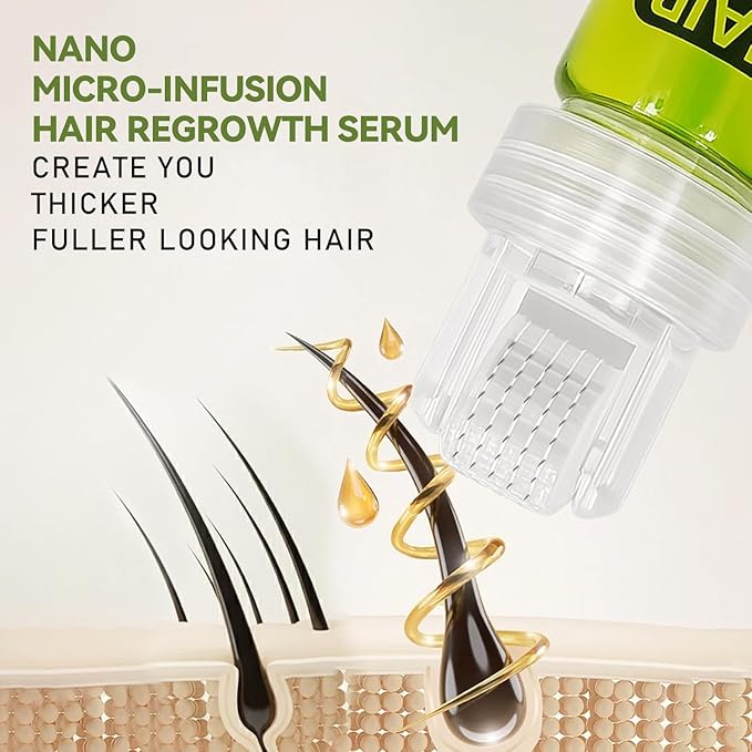Hair Regrowth System, Hair Growth Treatment for Fuller & Thicker Looking Hair, Hair Growth Serum Infused with Ginseng & Ginger Extract, Hair Thickening Solution, Helps Prevent Hair Loss