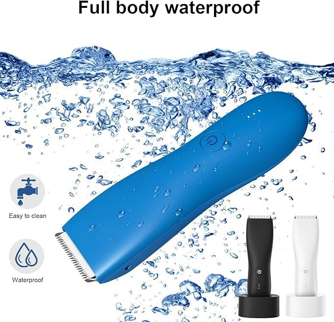 Electric Groin & Body Hair Trimmer for Men Waterproof Pubic Hair Trimmer for Men Rechargeable Groomer Trimmer Shaver