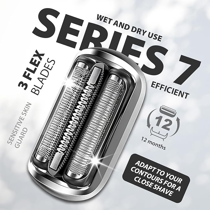 Series 74s Replacement Shaver Heads for Series 7 - Compatible with 7120s, 7125s,7127cs,7171cc,7175cc,Precision Blades Electric Razor Replacement Heads for Men, Fits All S7 Shavers.