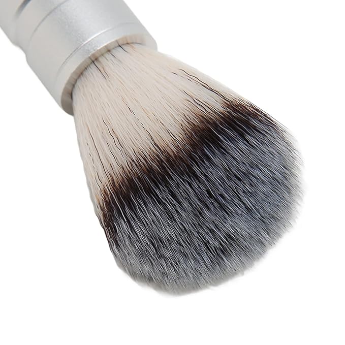 Beard Brush for Men, Stainless Steel Handle Nylon Shaving Brush, Men Shaving Brush for Home and Salon
