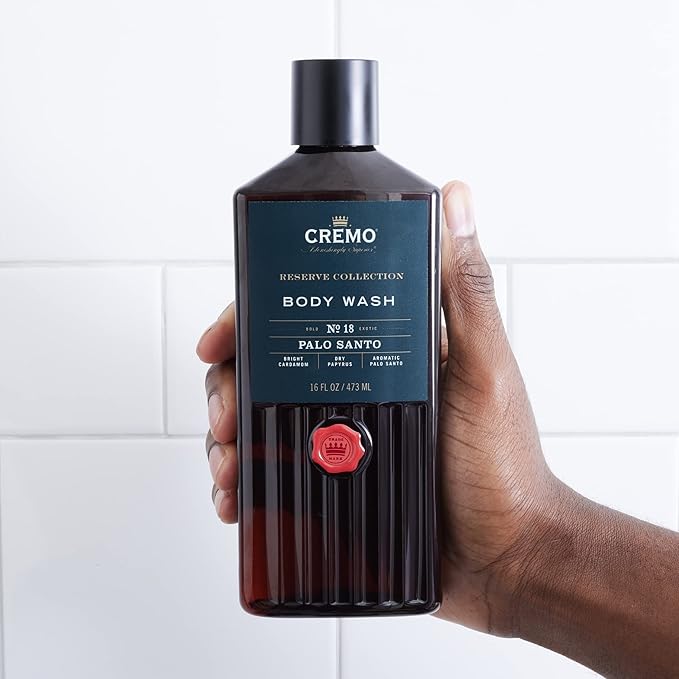 Cremo Barber Grade Original Shave Cream, Astonishingly Superior Ultra-Slick Shaving Cream for Men & Rich-Lathering Palo Santo Body Wash for Men, Notes of Bright Cardamom, Dry Papyrus