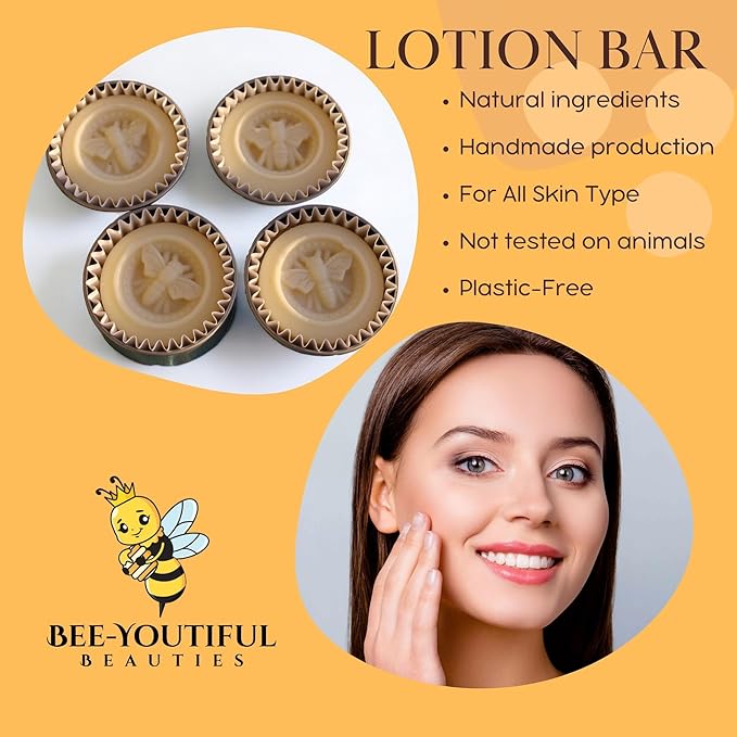 Beeswax Lotion Bar | Moisturizing & Deep Conditioning Skin Hydrated Lotion Bar | Lotions Bar for All Skin Types - All Natural Lotion's for All Ages - Mango Peach