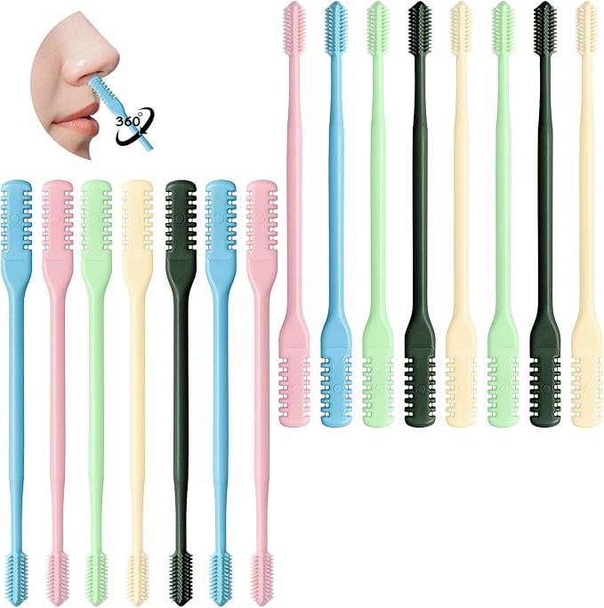 15Pcs 2-in-1 Nasal Hair Cutter,Double Sided Portable 360° Rotating Manual Nose Hair Trimmer Gifts for Men Women - Valenties Easter Mother's Day Father's Day