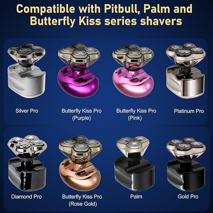 4pcs Shaver Replacement Blades for Skull Shaver Pitbull Forte PRO Series,Shaver Replacement Heads Compatible with Skull Shaver Pitbull Gold/Silver/Platinum/Diamond Pro Shaver and Palm Shaver