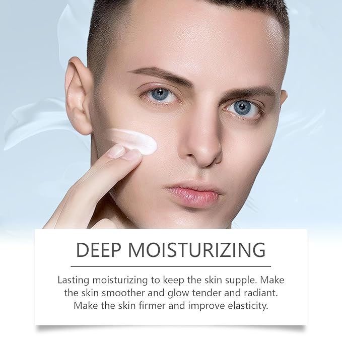 Men's Facial Moisturizer, Nourishing and Hydrating, with Aloe Vera Extract, Hyaluronic Acid - Day and Night - Facial Skincare - 1.76 oz (Grayish Blue)