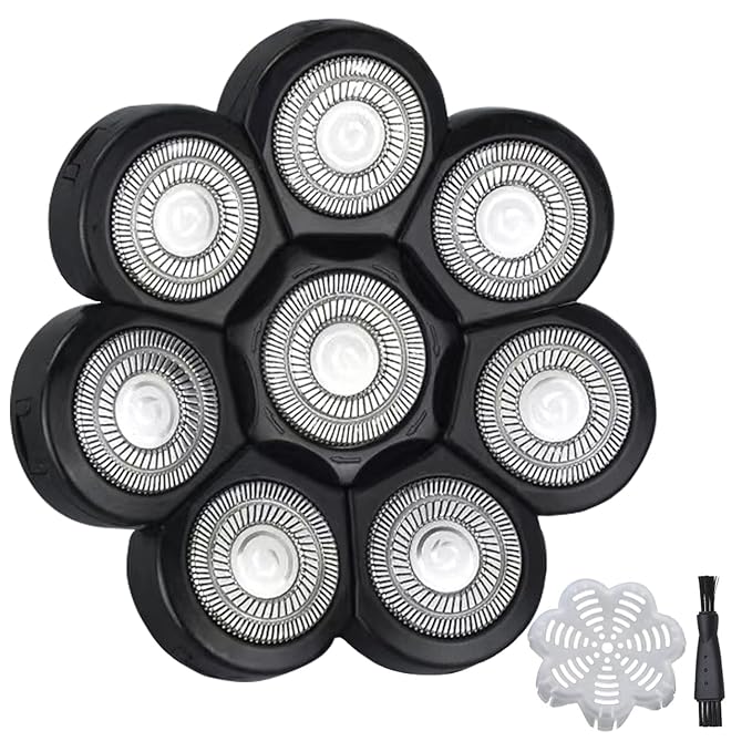 Electric Shaver Replacement Head 8 Heads for Bald Men Wet and Dry Compatible Waterproof 8D Upgrade Replacement Blades