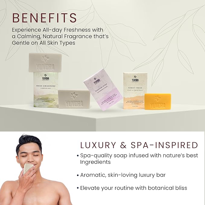 6 Pcs Women Natural Handmade Body Soaps 5 OZ Pack Floral Radiance Long lasting Fragrance Luxurious Scents with Natural Ingredients – Sulfate & Paraben Free, Vegan Soap