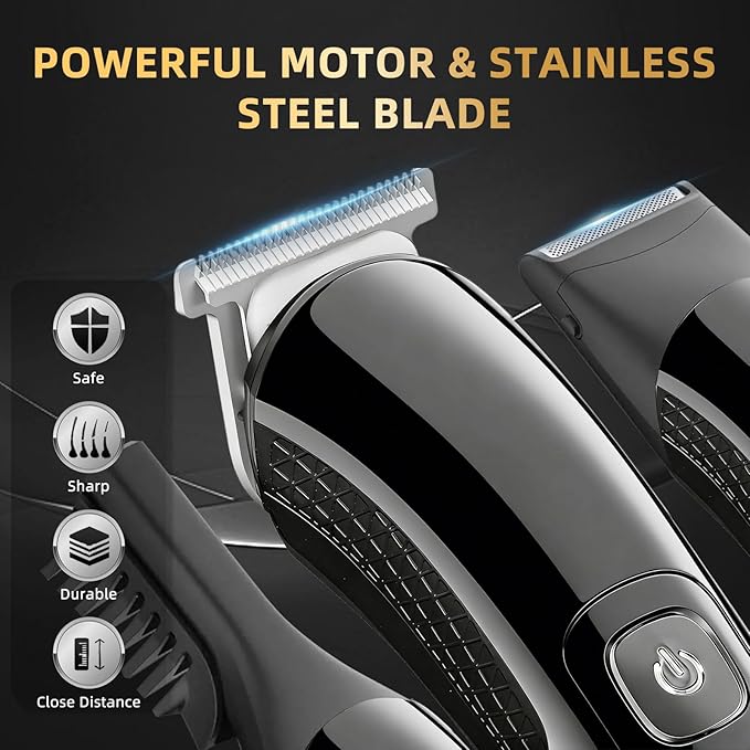 Beard Trimmer for Men, 20 Length Settings, 14-in-1 Cordless Grooming Kit, Waterproof Electric Razor for Men with A Razor Stand, Hair Trimmer, Nose Hair Trimmer, Cordless Hair Clippers
