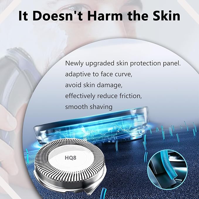 HQ8 Replacement Heads Compatible with Philips Norelco Hq8 Replacement Heads,New Upgraded Blades Compatible with Norelco Aquatec PT720 AT880 AT810 7310xl Etc Shavers Model