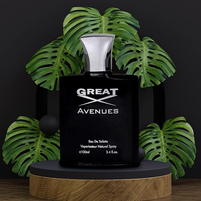 NovoGlow Great Avenues for Men - 100ml Eau De Parfum Spray for Men - Long Lasting Woody Fruity & Smoky Fragrance Smell Fresh All Day Long (B)