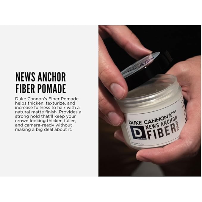 Duke Cannon News Anchor Fiber Pomade - Strong Hold, Natural Matte Finish - 4.6 oz