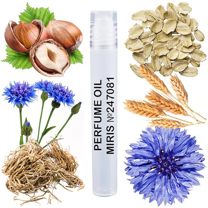 MIRIS No. 247081, Inspired by Oat & Cornflower, Long-Lasting Unisex Perfume Oil for Women & Men Roll-On, Rollerball 0.34 Fl Oz / 10 ml