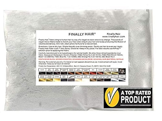 Finally Hair Fibers Refill Bag - 56 Grams of Premium Hair Loss Concealer in a Refill Bag (Grey)