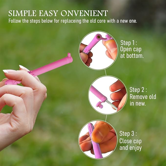 Chewable Breath Sticks Quit, Chewable Essential Oil Breath Stick, Chewable Breath Sticks are Can Taken Anywhere for Focus Clear (pink)