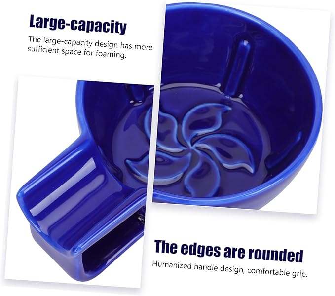 Ceramic Shaving Soap Bubble Bowl for Men Large Capacity Foaming Dish Practical Shaving Accessory for Home and Travel