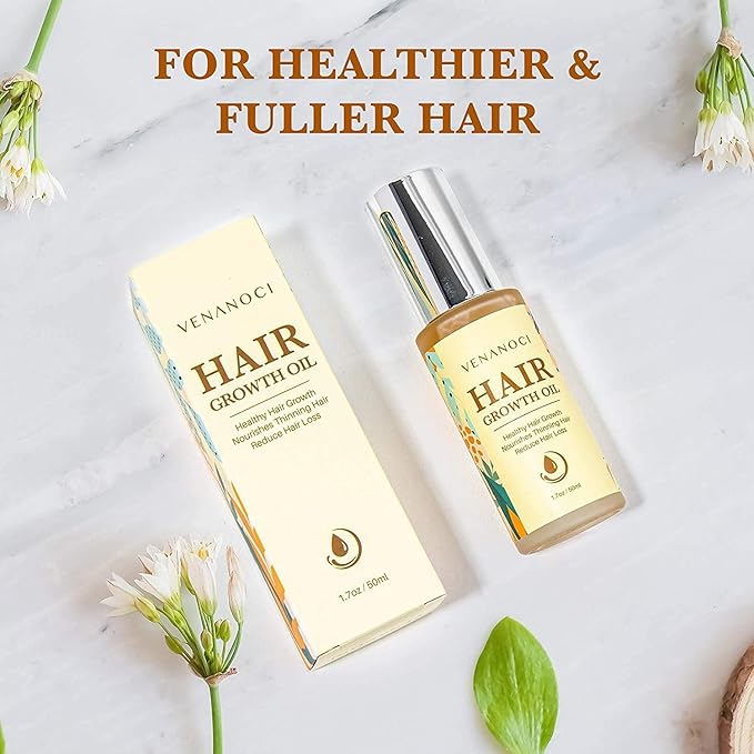 Hair Growth Oil with Rosemary & Biotin: Natural Hair Regrowth Serum for Women & Men – Anti Hair Loss & Thinning Treatment – Promotes Thicker, Fuller, Stronger, Healthier Hair – All Hair Types 2 packs