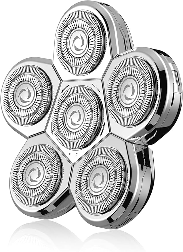 Kibiy 6D Blade Replacement Heads,Electric Shaver Replacement Head for Electric Razor for Men Wet and Dry Compatible Many Models Waterproof Head Razor-Silver