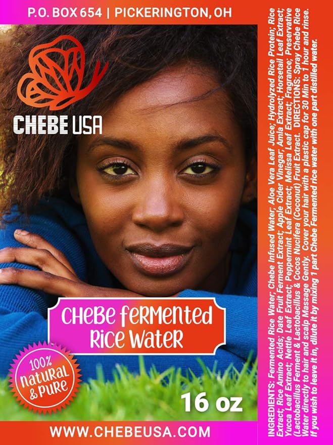 Uhuru Naturals Chebe Fermented Rice Water - Natural Hair Conditioner, Moisturizer & Detangler - Hair Fall Prevention, Growth & Repair For Men & Women (16 oz)