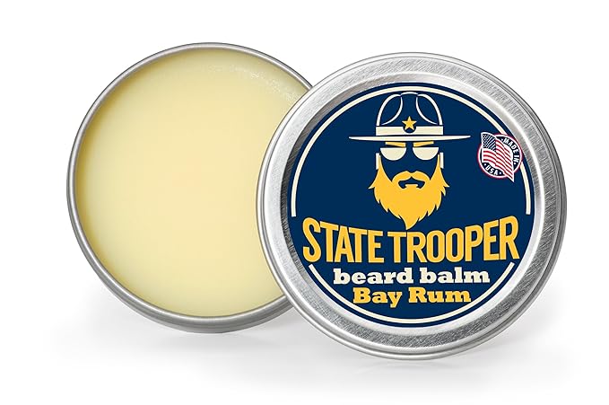 Bay Rum Mustache Wax & Beard Balm - All Natural Ingredients - For Best Styled Handlebar Mustache and Nourished, Moisturized & Tamed Beard with Leave-In Balm with Argan Oil
