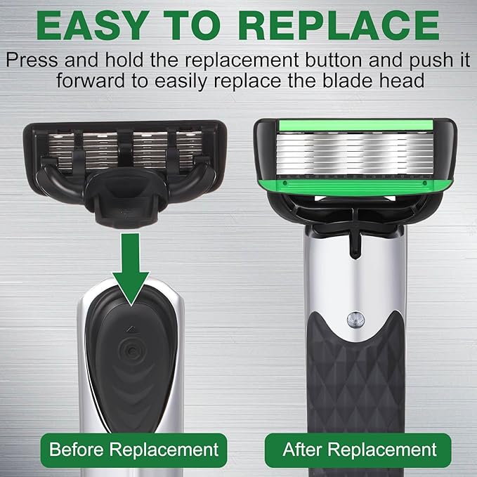 22 Pcs Disposable Men's Razors Set Refillable 7-blade Sensitive Skin Razor Kit for a Comfortable Shave, 1 Handle and 21 Cartridges