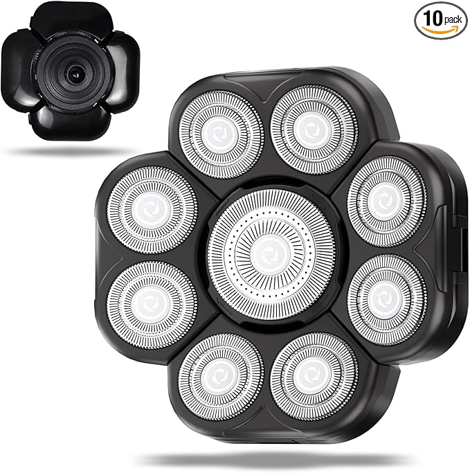 Head Shaver Replacement Heads,Head Shaver Replacement Blades, Head Shavers for Bald Men,Head shavers for Men, Stainless Steel Rotary Blades for Electric Head Razor (black9)