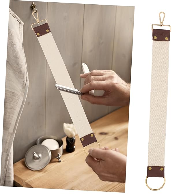 NOLITOY Professional Razor Strop for Sharpening and Polishing Canvas Double-sided Strap for Straight Razors Scissors and Fine Edges Essential Tool for Barbers and Shaving Enthusiasts