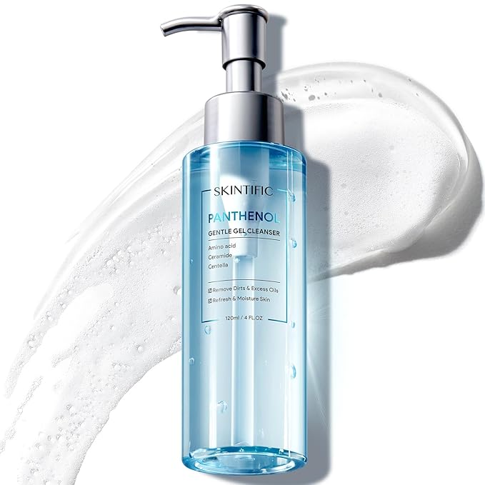 Panthenol Gentle Foaming Facial Cleanser | Daily Oil Control Face Wash for Women & Men, Soothes Troubled Skin, Amino Acid + Ceramide, Balances Skin Barrier, Smooth & Refreshed Complexion