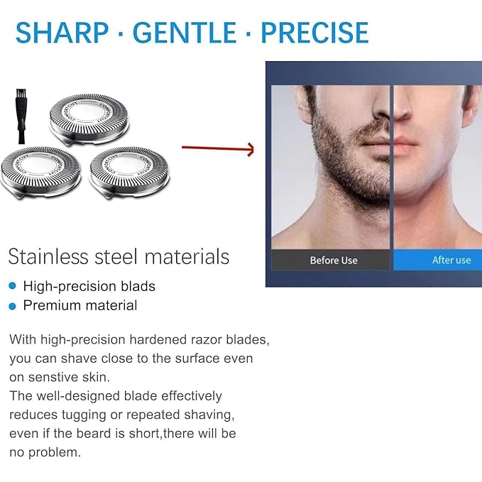 SH30 Replacement Heads Compatible with Philips Norelco 3000 Replacement Blades,Compatible with Norelco Series 3000 Replacement Heads,for 3000,2000, 1000 and S1560,3900,3600,2400 Etc Model 9-Pack