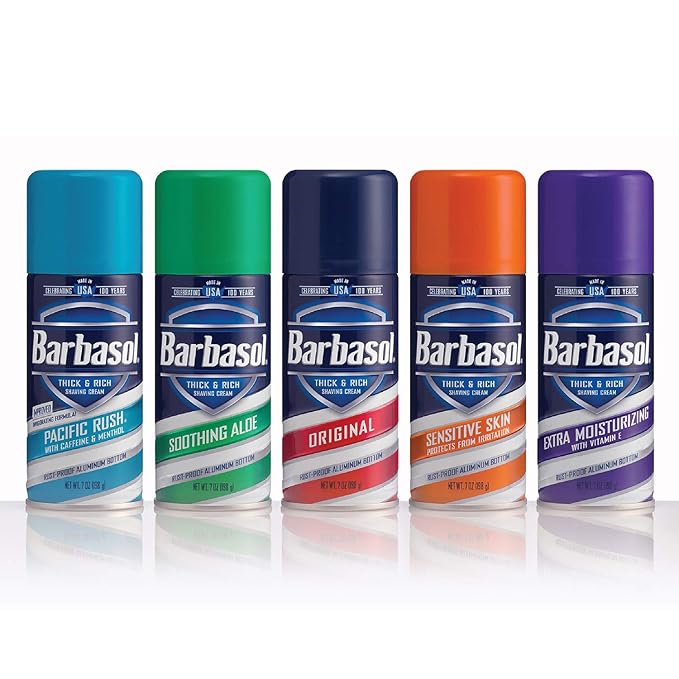 Barbasol Pacific Rush Thick and Rich Shaving Cream, 7 Ounce, Pack of 6