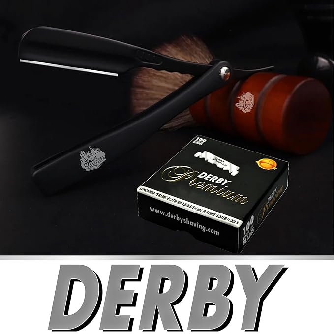 Derby Premium Single Edge Razor Blades, Ultra Sharp, Chromium - Ceramic - Platinum - Tungsten and Polymer Coated Edges (1)