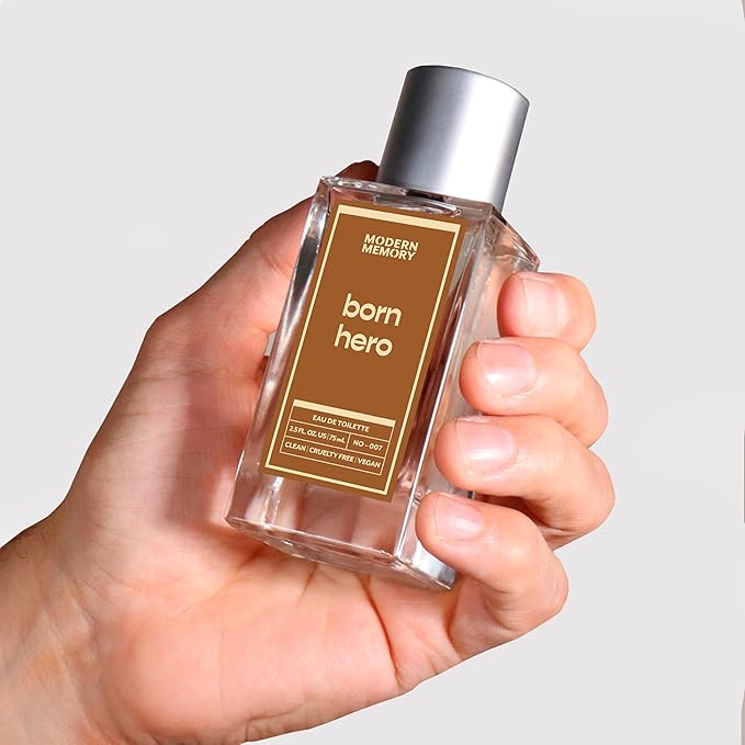 Modern Memory Born Hero Eau de Toilette for Men, 2.5 fl oz - Notes of Bergamot, Black Pepper & Cedarwood