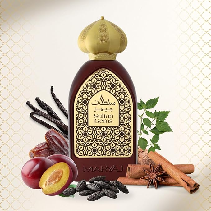 Maryaj Sultan - Gems - Long Lasting Perfume for Men and Women - Cologne for Men and Women - Cinnamon, Vanilla Fragrances - Eau de Parfum - 3.4 oz.
