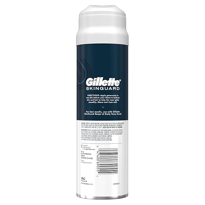 Gillette SkinGuard Shave Gel for Men, 7 oz Skin Protect Shave Gel with Shea Butter and Vitamin E