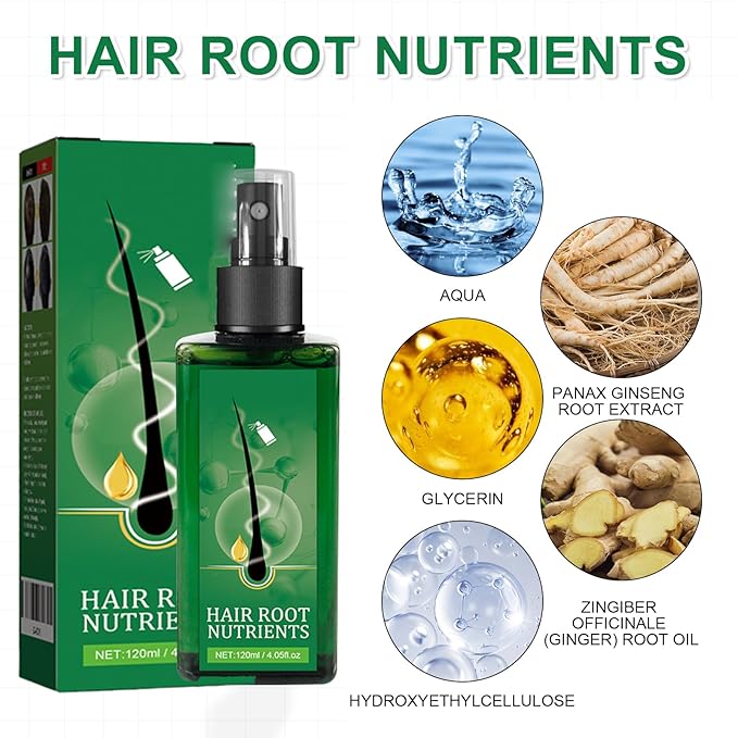 120ml Hair Growth Serum for Men - Hair Loss Treatment & Thinning Hair Solution with Ginseng & Ginger Extract - Hair Root Nutrient Essence for Stronger Hair & Scalp Care