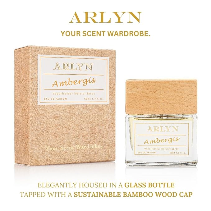 ARLYN Ambergis Unisex EDP Perfume - 1.7oz, Top notes: Bergamot, Grapefruit, Middle notes: Damask Rose, Pink Pepper, Base notes: Cedar, Guaiac Wood, Patchouli, Made in USA