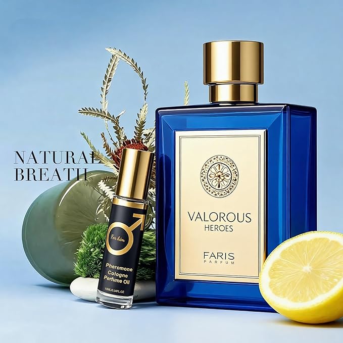 Valorous Heroes Eau de Parfum for Men, Oud and Vanilla Inspired Fragrance, Floral Mint Opening, Warm Spice Base, Niche Style Scent, Fragrance Pheromone