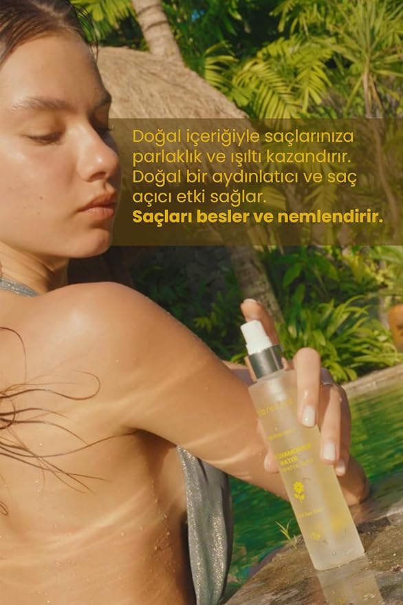 Bade Natural Chamomile Hair Tonic Spray – 100% Pure & Natural Floral Water – Lightweight Hydrating Mist for Shiny, Soft, Healthy Hair – No Rinse, Leave-In Daily Spray – 3.4 fl oz