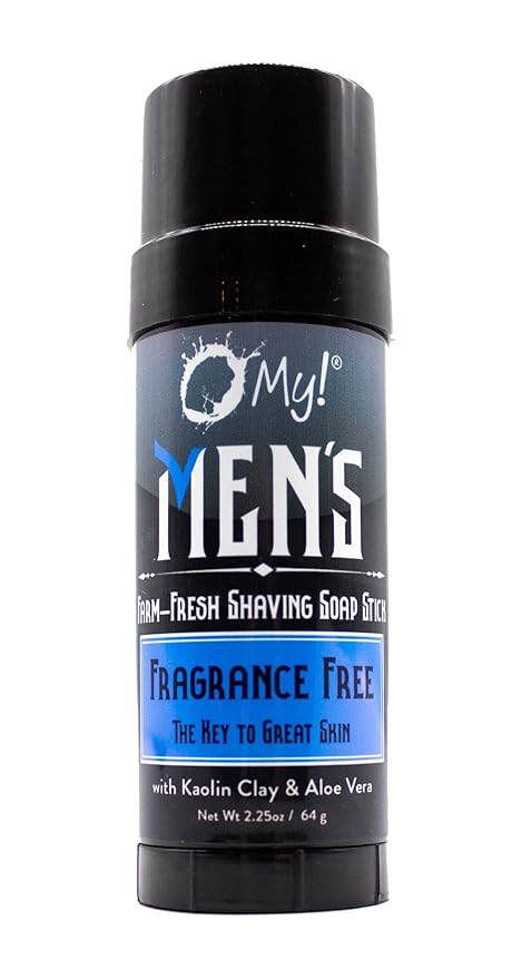 O My! Goat Milk Shaving Soap Stick 2.25oz - Fragrance Free | Goat Milk Wet-shave on the Road | No Bowl or Mug Needed | Shea Butter, Vitamin E | Leaping Bunny Certified | Handmade in USA