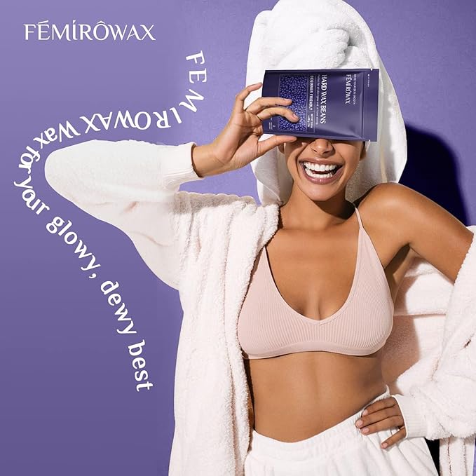Wax Beads, 1lb Hard Wax Beans for Hair Removal Sensitive Skin with Lavender Formula Waxing Beads for Full Body Brazilian Bikini Face Eyebrow at Home Wax Refill for Women Men