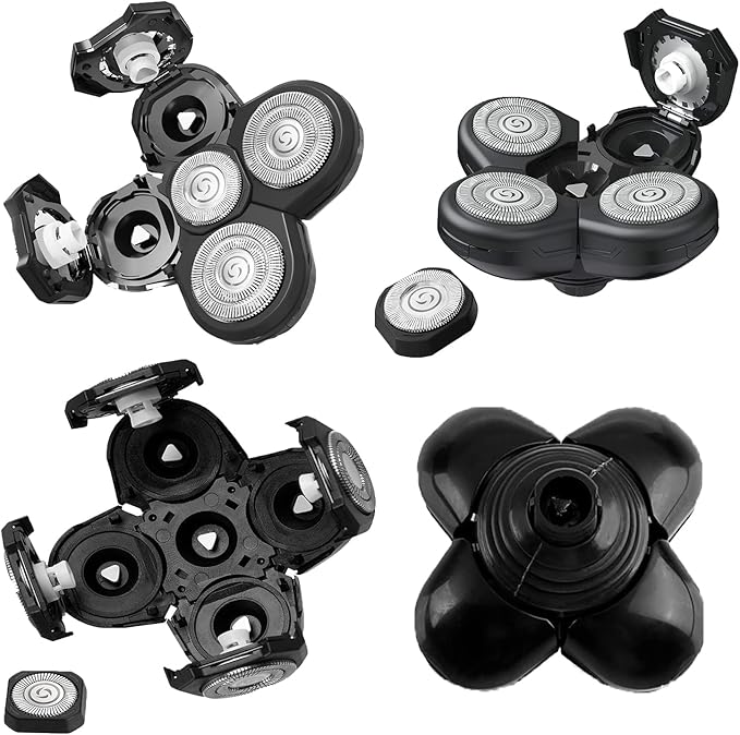 Head Shaver Replacement Heads,Head Shaver Replacement Blades, Head Shavers for Bald Men,Head shavers for Men, Stainless Steel Rotary Blades for Electric Head Razor (black5)