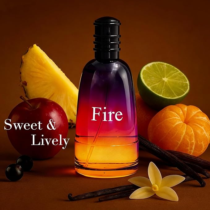 Fire, Men's Cologne Gift, Long Lasting EDP, Aura of Elitism & Modern Style, Perfume for Business, Commute and Casual Use, 3.4 Fl Oz