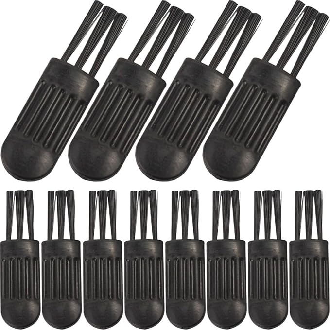 GLEAVI 100pcs Mini Cleaning Brush for Electric Shaver and Razor, Multipurpose Plastic Shaver Brush for Beard Clipper and Nose Hair Trimmer Cleaning, Black, Suitable for Men’s Grooming