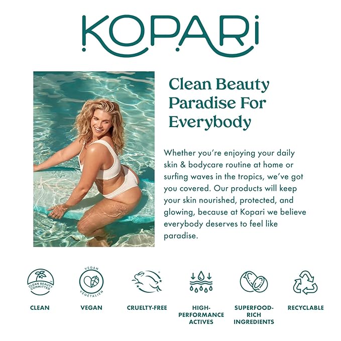 Kopari Aluminum Free Coconut Deodorant, Non Toxic & Clean Plant-Based, No Aluminum, Parabens or Baking Soda, Long Lasting Protection, Beach 2 Pack