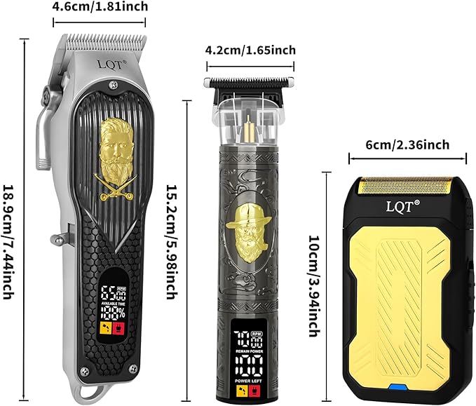Professional Cordless Hair Clippers and Precision Beard Trimmer Set for Men, Barber-Grade Grooming Kit with Foil Shaver & USB Rechargeable Hair Cutting Machine, LED Display, Gifts for Men,Home Use