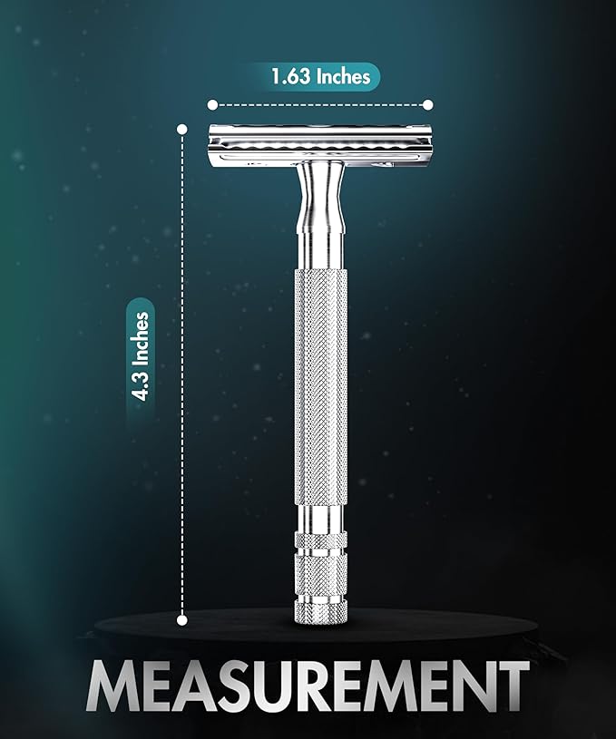 Utopia Care Double Edge Safety Razor for Men & Women with 10 Premium Stainless Steel Blade Refills, Reusable Single Blade Razor, Silver